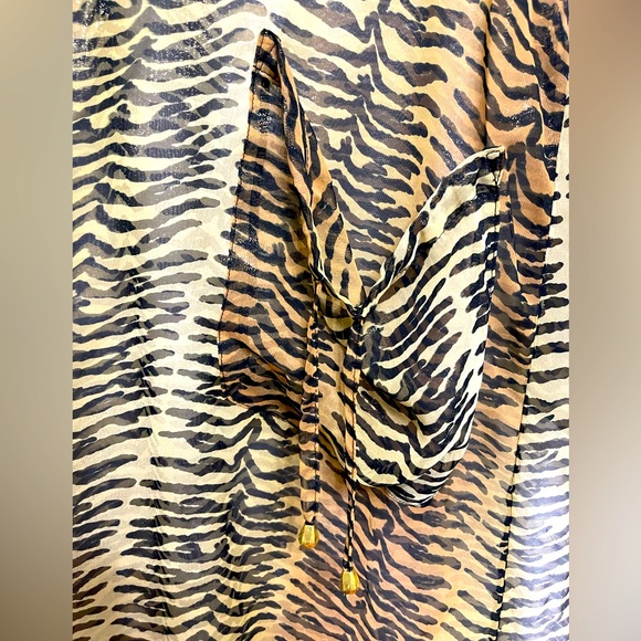 Vintage Bonita SR club translucent tiger print lightweight cover up, coat, robe - Picture 4 of 6